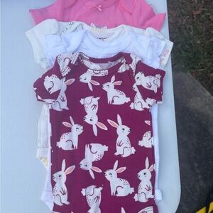 Carter's Maroon and White Baby Onesie 4
